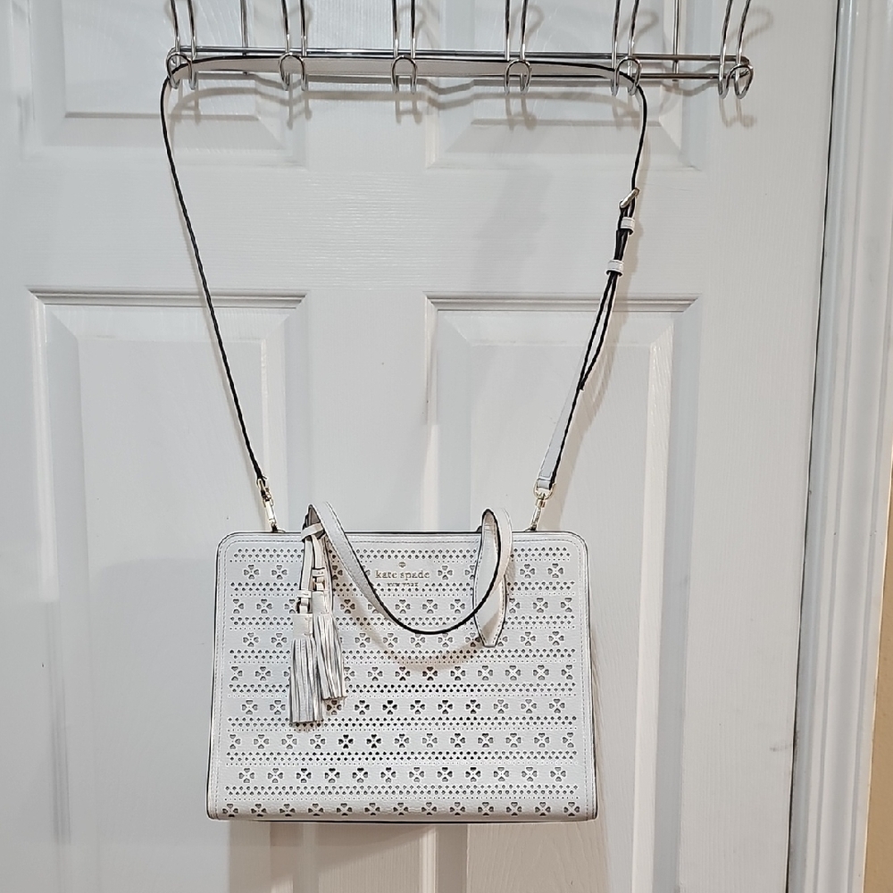 Kate Spade Rowe Perforated Shoulder Or Crossbody Bag with Tassels